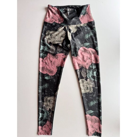 ONZIE Alpina Green Peony Floral Printed High Rise Ankle Leggings, Size M/L - Picture 1 of 13